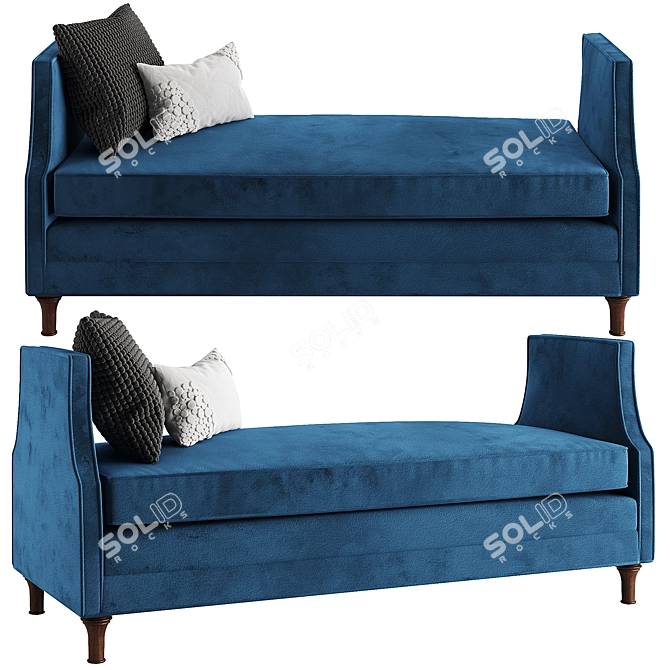 Elegant Velvet Bench 3D Model 3D model image 1