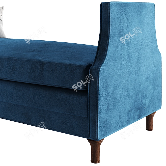 Elegant Velvet Bench 3D Model 3D model image 4