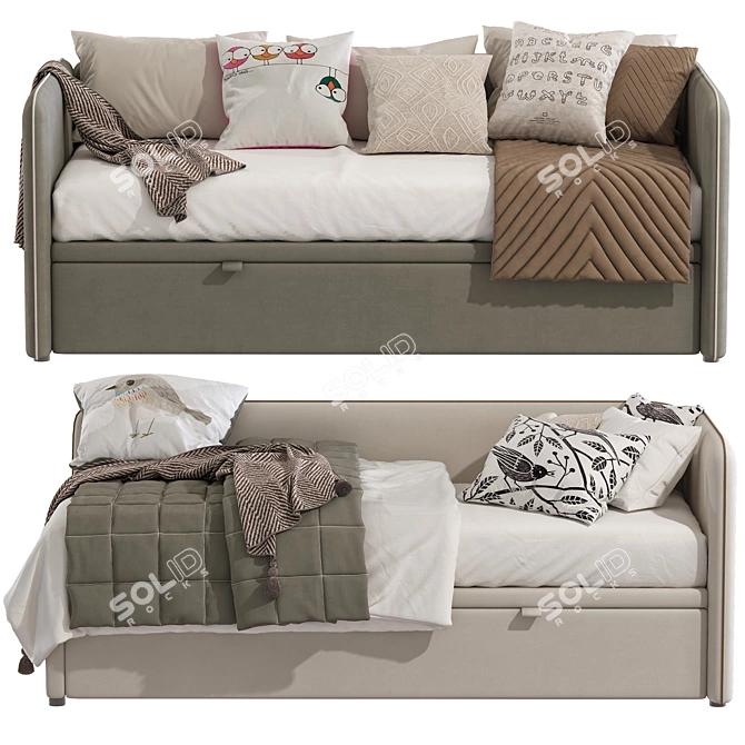 Convertible Bed Sofa Simple 326 3D model image 2