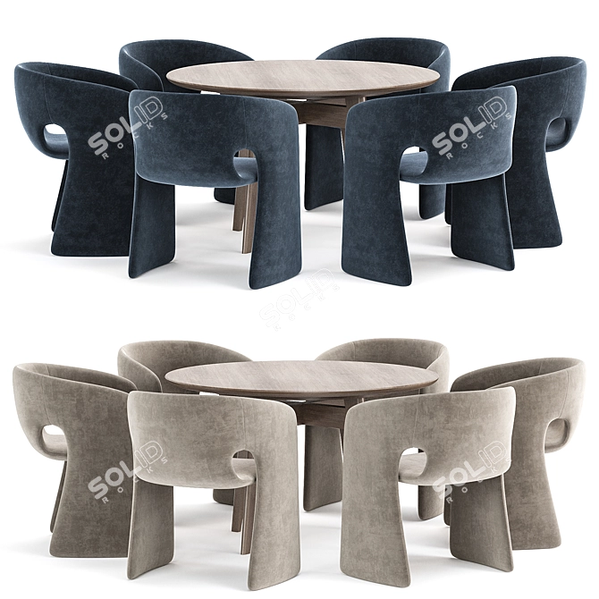 Elegant Dining Set Ensemble 3D model image 1