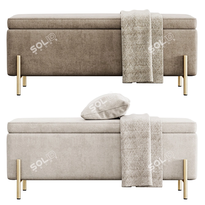 Schmucker Upholstered Storage Bench 3D model image 5