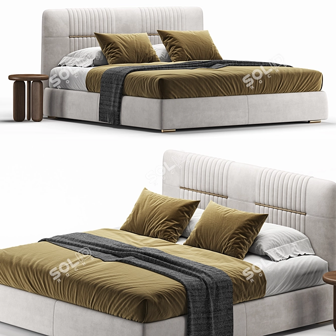 Omer Modern Upholstered Italian Bed 3D model image 1