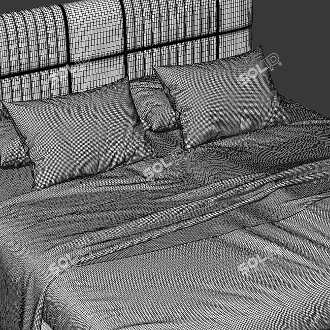 Omer Modern Upholstered Italian Bed 3D model image 3