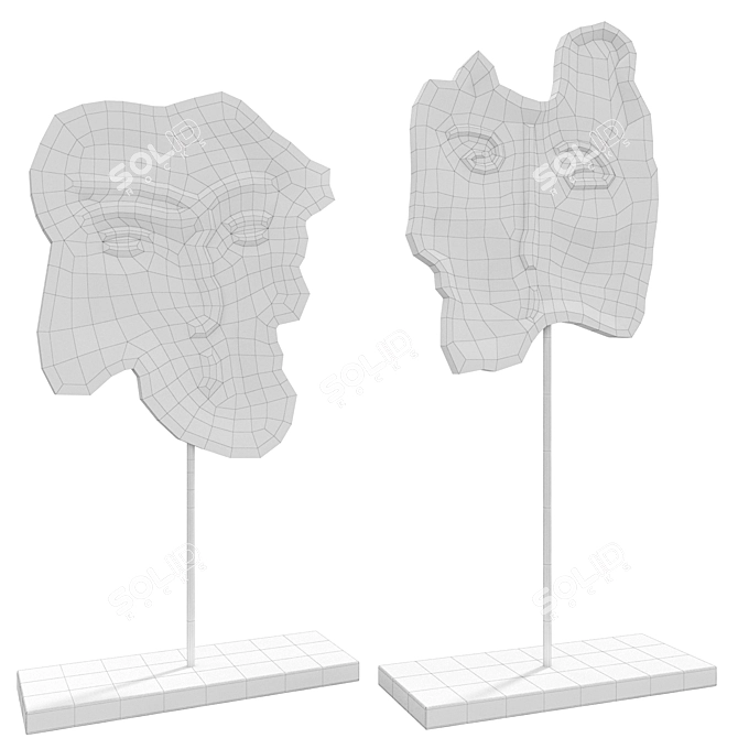David Sculptures Set, Geometric Design 3D model image 2
