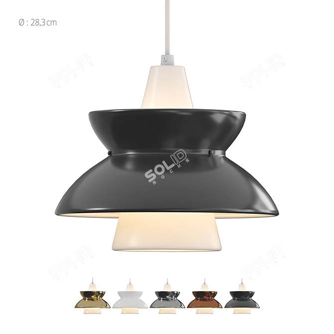 Modern Doo-Wop Pendant Luminaire 3D model image 1