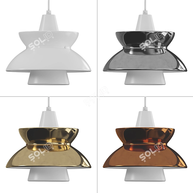 Modern Doo-Wop Pendant Luminaire 3D model image 2