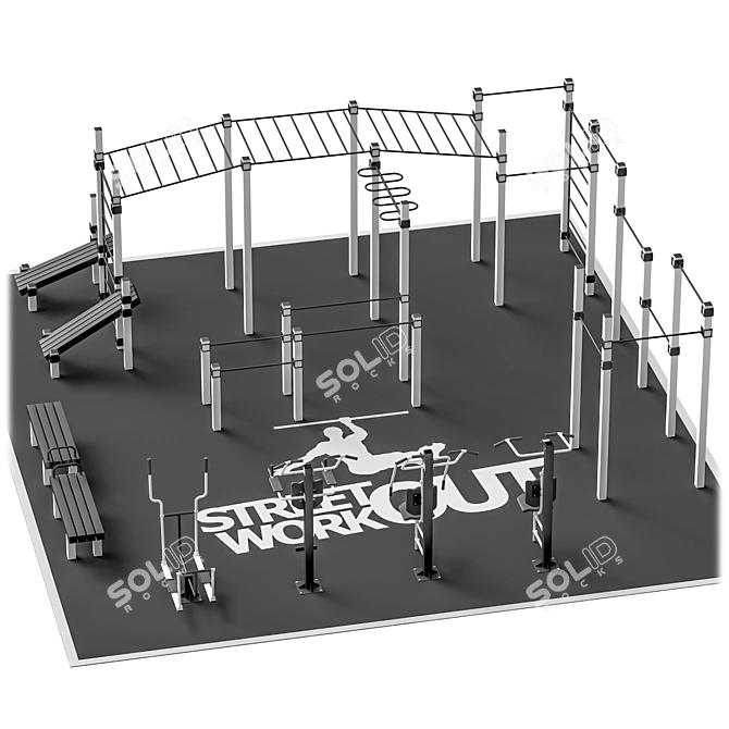 Outdoor Sports Playground Set 3D model image 2