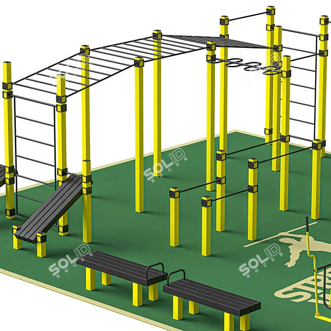 Outdoor Sports Playground Set 3D model image 4