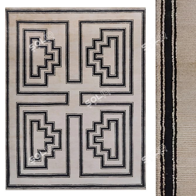 Senna Rug - Elegant Modern Accent 3D model image 1