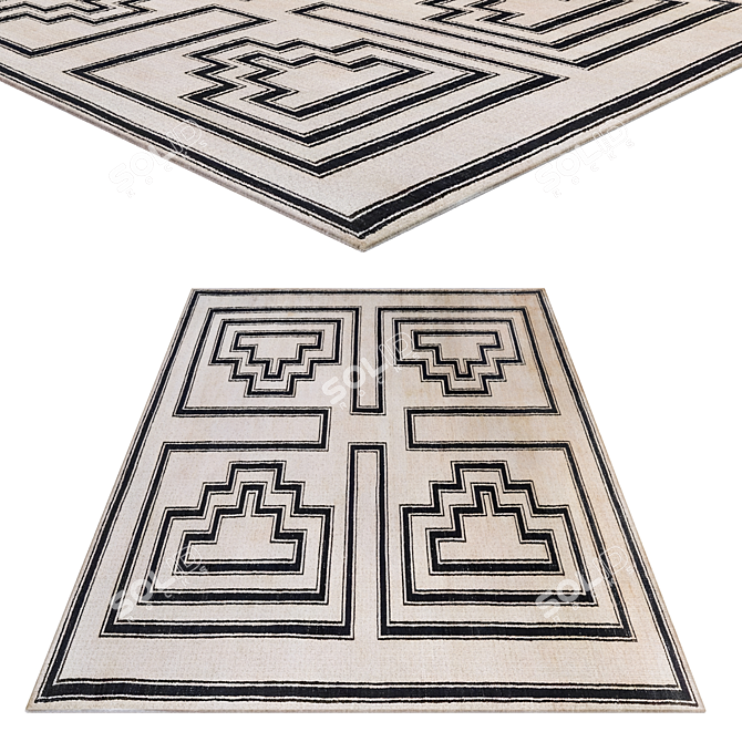 Senna Rug - Elegant Modern Accent 3D model image 3