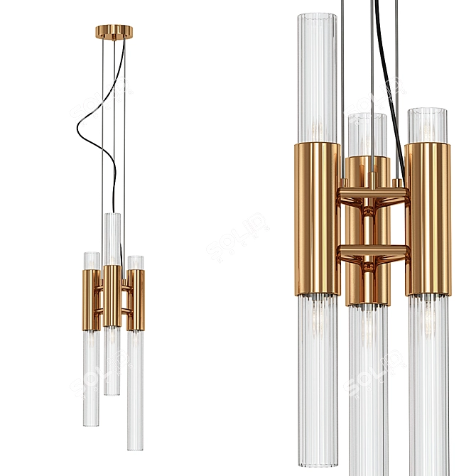 Crystal Cascade Pendant Light 3D model image 1