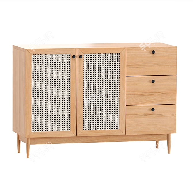 Roshal Divan Chest of Drawers 3D model image 2