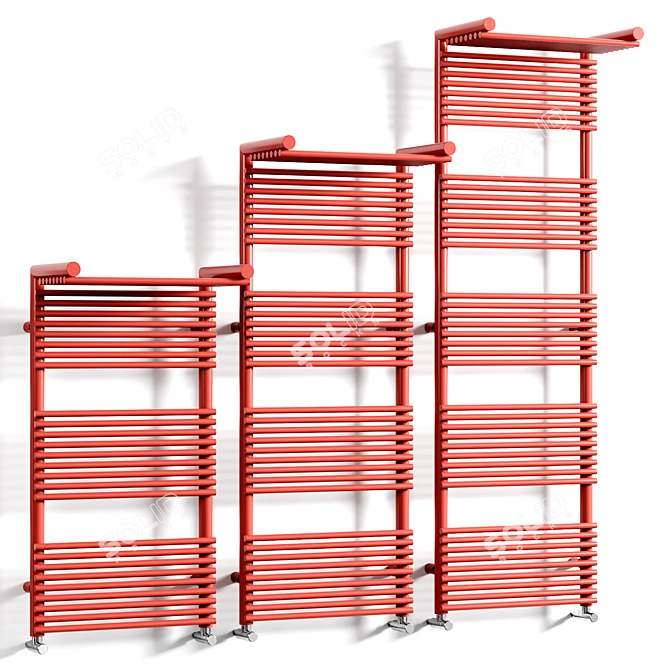 Elegant Vertical Towel Warmer 3D model image 2