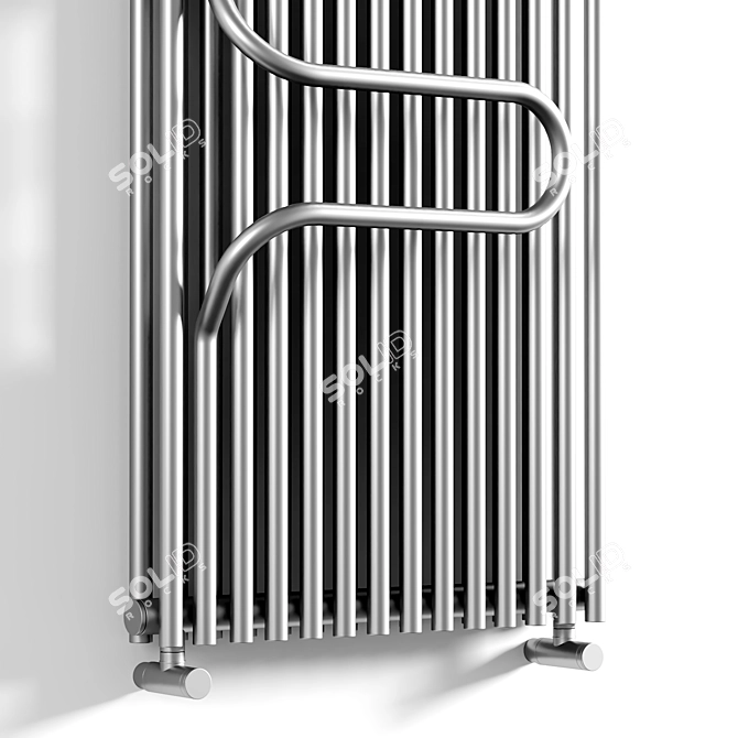 Elegant Vertical Hot Water Radiator 3D model image 2