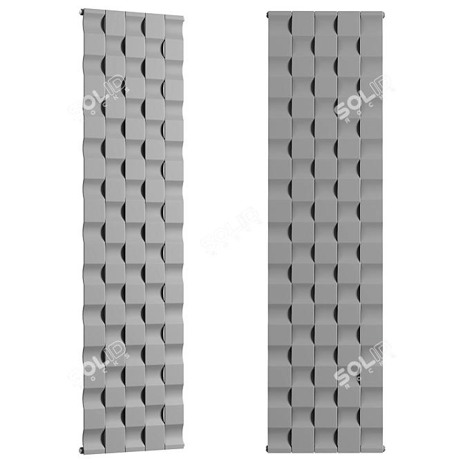 Modern Carbon Steel Panel Radiator 3D model image 1