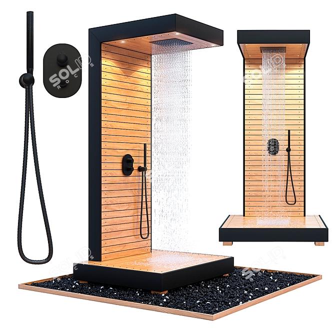 Outdoor Shower Sauna Experience 3D model image 1