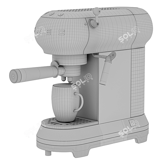 Sleek Smeg Coffee Maker 3D model image 6