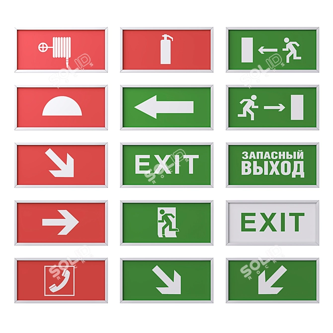 Security & Fire Alarm Set 3D model image 6