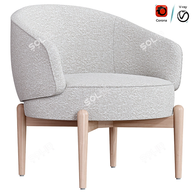 Elegant Chair Lili Furniture Design 3D model image 1
