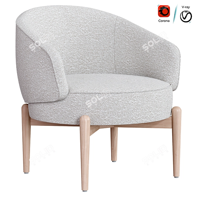 Elegant Chair Lili Furniture Design 3D model image 2