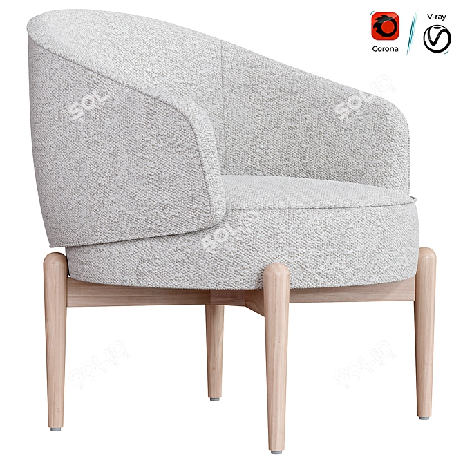Elegant Chair Lili Furniture Design 3D model image 3