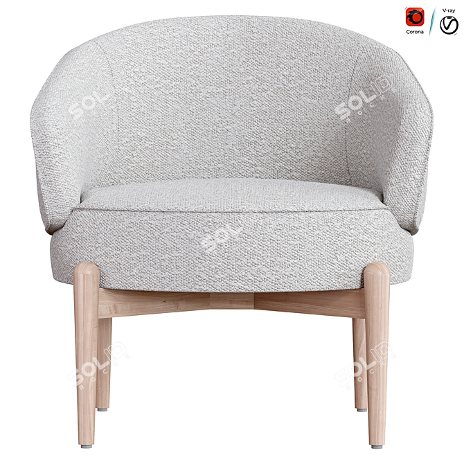 Elegant Chair Lili Furniture Design 3D model image 4