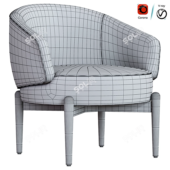 Elegant Chair Lili Furniture Design 3D model image 5
