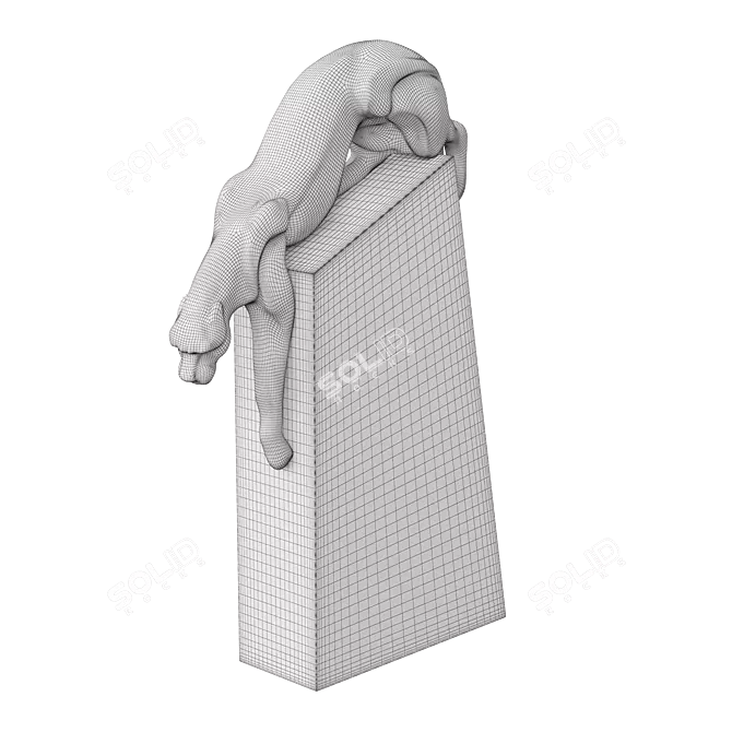 Marble Leopard Sculpture Aesthetic Appeal 3D model image 4