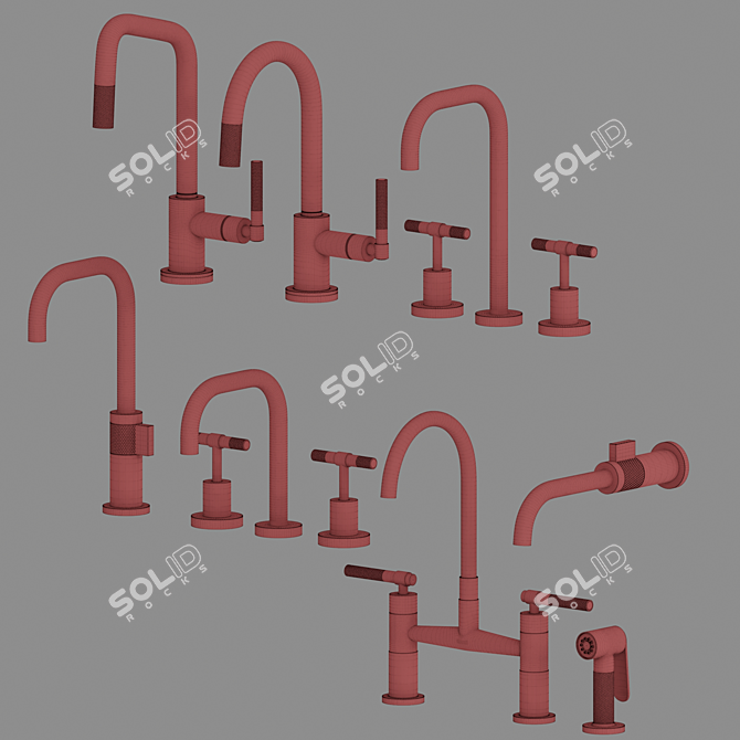 Luxury Bathroom Fixtures Collection 3D model image 2