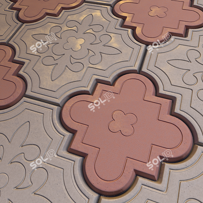 Clover Tile Pavers: Texture Variety 3D model image 3