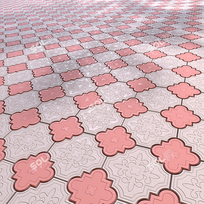 Clover Tile Pavers: Texture Variety 3D model image 8