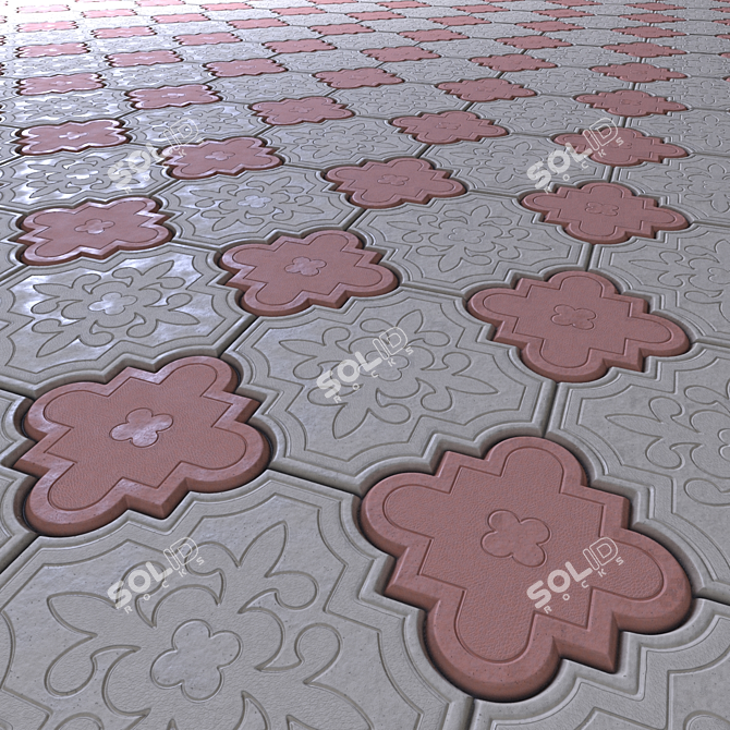 Clover Tile Pavers: Texture Variety 3D model image 10