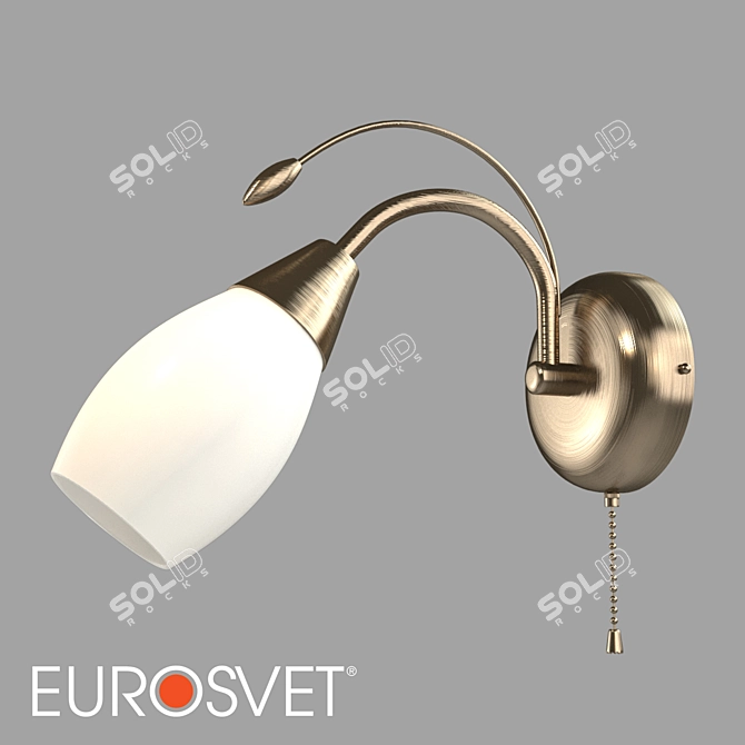 Antique Bronze Glass Wall Sconce 3D model image 1