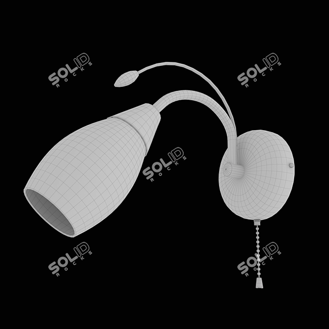 Antique Bronze Glass Wall Sconce 3D model image 2