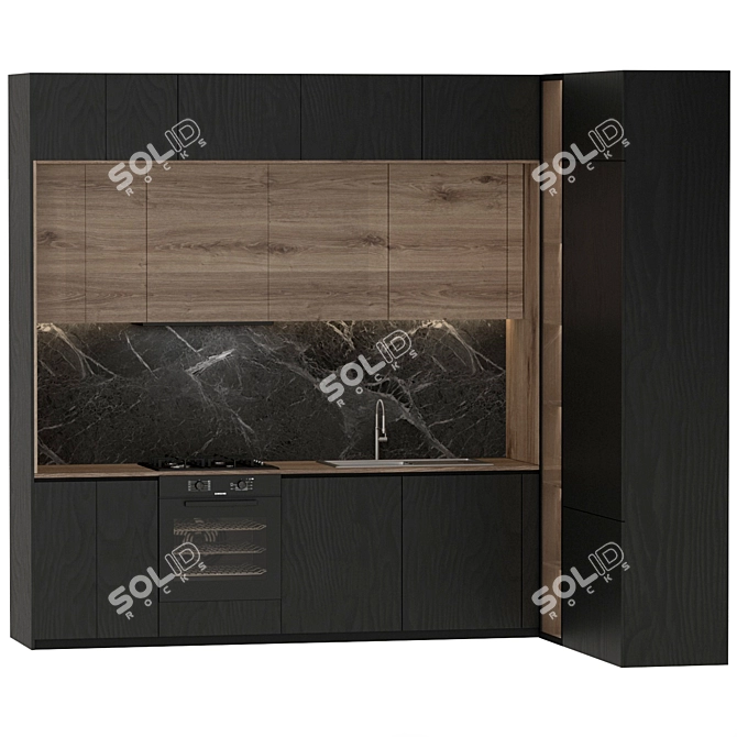  Modular Kitchen Modern Design 3D model image 1