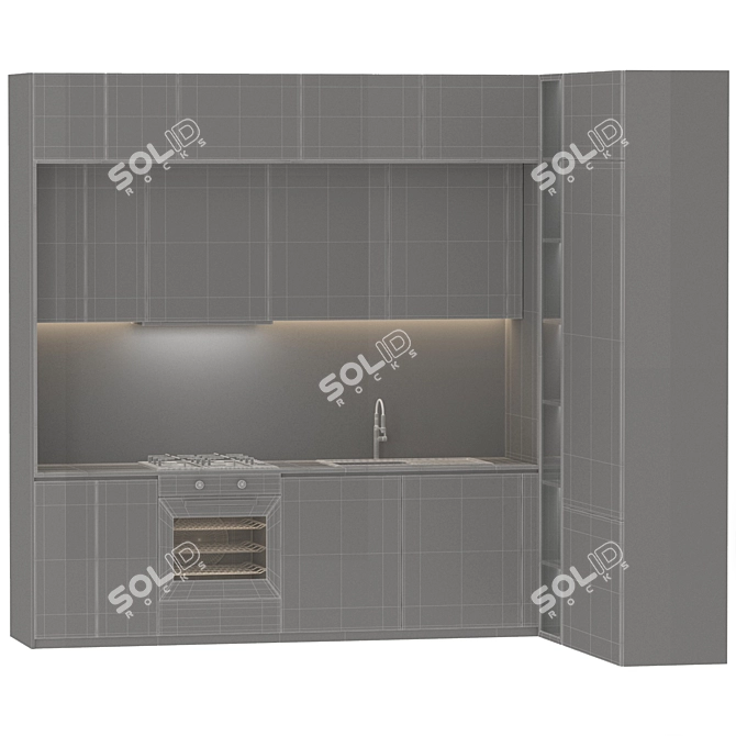  Modular Kitchen Modern Design 3D model image 4