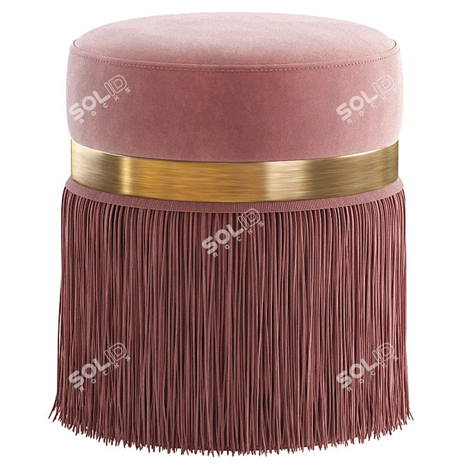 Elegant Blue Pouf Arwen 3D model image 2