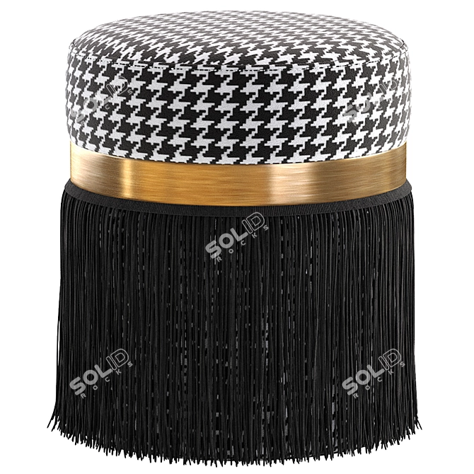 Elegant Blue Pouf Arwen 3D model image 4