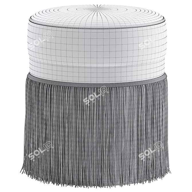 Elegant Blue Pouf Arwen 3D model image 7