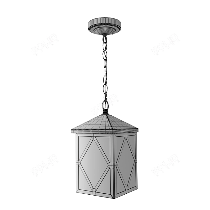 Modern Hanging Outdoor Street Light 3D model image 2