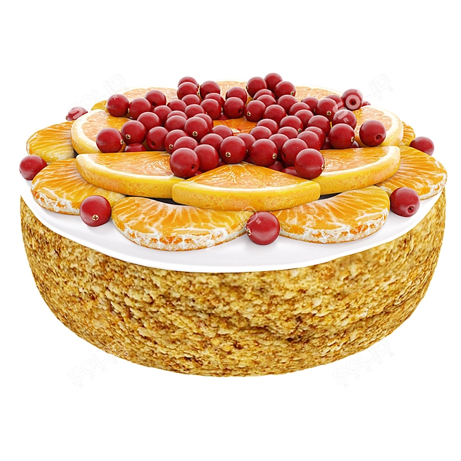 Citrus Cake Collection: 4 Varieties 3D model image 2