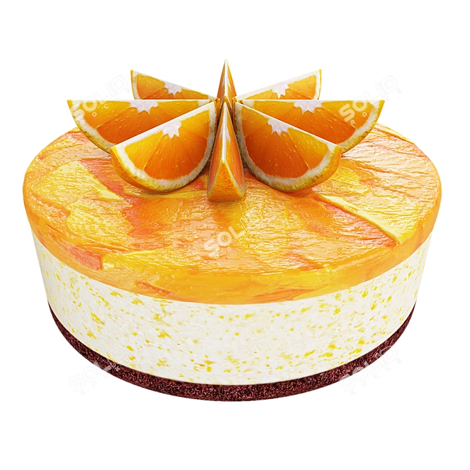 Citrus Cake Collection: 4 Varieties 3D model image 5