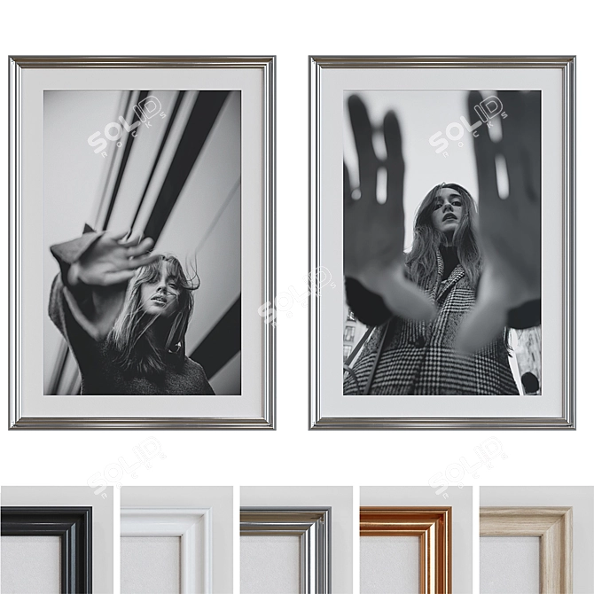 Classic Style Picture Frame Set 3D model image 1