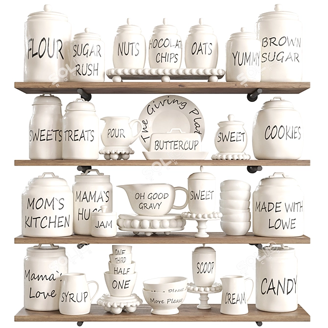 *Classic Cute Serveware Set* 3D model image 1