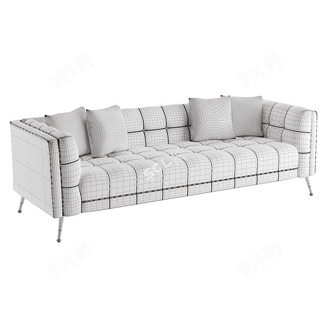Nerac Contemporary Off-White Steel Sofa 3D model image 4