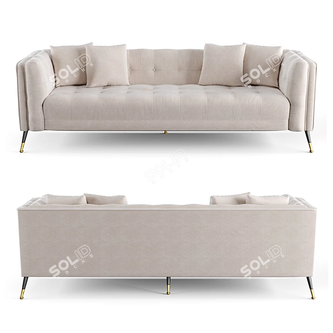 Nerac Contemporary Off-White Steel Sofa 3D model image 8