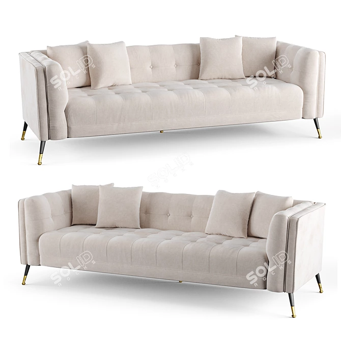 Nerac Contemporary Off-White Steel Sofa 3D model image 9