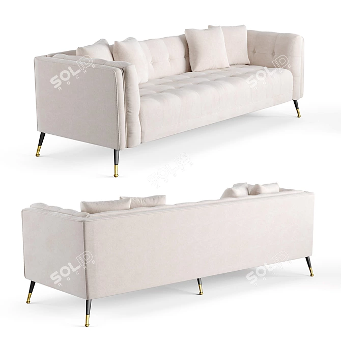 Nerac Contemporary Off-White Steel Sofa 3D model image 10