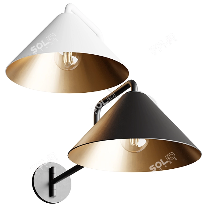 Elegant Plug-In Wall Light 3D model image 1