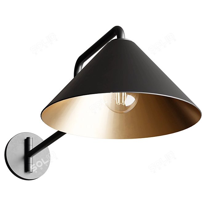 Elegant Plug-In Wall Light 3D model image 2